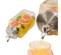 Dispensador de bebidas Bebida de vidrio Dispensador Refinete de agua fría Cuba 3L Gran capacidad con Tap Bebidas frías Dispensador para refrigerador Bebidas frías