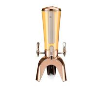 Dispensador de bebidas Beer Tower de 3L/100oz con tubo de hielo y dispensador de bebidas de licor de mesa de tres espitas for fiesta dispensador cerveza(Champagne)