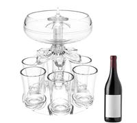 Dispensador de bebidas con 6 vasos de chupito, dispensador de vasos de chupito acrílico con soporte, juego de vasos acrílicos y soporte para verter licor para bebidas, bebidas, cóctel, licor, cerveza