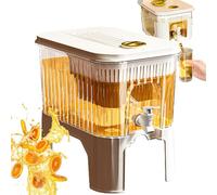 Dispensador de bebidas con grifo - Refrigerador Dispensador de agua | Jui de fuga de madera de bebida de bebedora | Puche de doble capa para bebidas de verano, jugo, limonada