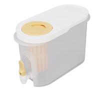 Dispensador de bebidas de 3,9 L para frigorífico con grifo (Amarilla) | 24x12x18cm Dispensador de agua y bebidas de té de plástico a prueba de fugas hervidor frío con tapa para cocina fiesta casa