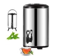 Dispensador de bebidas de acero inoxidable de 8 l con espiga, urna de café comercial y caldera de agua caliente, urna térmica de catering con aislamiento de doble pared, para bebidas frías y calie 8L