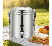 Dispensador de bebidas de acero inoxidable de gran capacidad con espiga, recipiente aislado para agua caliente/fría, té, sopa, urna comercial para catering