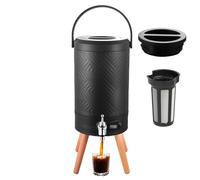 Dispensador de bebidas de café aislado, dispensador de agua caliente de acero inoxidable de 5 litros con filtro y grifo, pantalla LED, ideal para té, leche y más