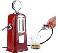 Dispensador de bebidas de doble bomba de 2000 ml material de grado de alimentación de plato retro accesorio de doble cámara dispensador de alcohol para el vino de cerveza de licor (rojo)