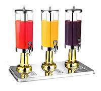 Dispensador de Bebidas de Gran Capacidad con Grifo for Bodas, Fiestas y barbacoas. Función de enfriamiento/Calentamiento.(Gold,Triple Head)