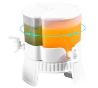 Dispensador de Bebidas de Plástico, Dispensador de Bebidas Giratorio de 3 Rejillas de 5, 2 L con Soporte de Base para Grifo para Fiestas Uso Diario Bebida Giratoria Transparente