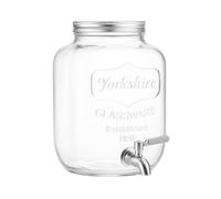 Dispensador de Bebidas de Vidrio 5L con Grifo, Refrigerador Hermético, Ideal para Jugo, Cócteles, BBQ, Fiestas, Piscinas y Eventos al Aire Libre