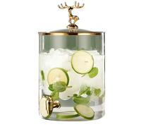 Dispensador de Bebidas | Dispensador de Bebidas de Gran Capacidad con Tapa de Vidrio y Grifo a Prueba de Fugas | Boca Ancha para fácil llenado | Dispensadores de Jugo para Fiestas y Uso diar