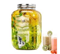 Dispensador de bebidas | Dispensador de bebidas para fiestas, recipiente de cristal a prueba de fugas con grifo para limonada, champán, barbacoas, picnics, terrazas, cumpleaños, Navidad, aniversarios