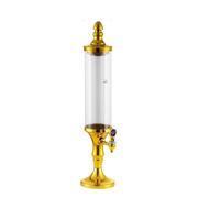 dispensador de bebidas Dispensador de torre de bebidas de torre de cerveza de 1,5 l for fiestas con luces LED brillantes de colores con espiga for bar en casa cristal(Gold)