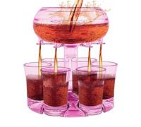 Dispensador de bebidas - Dispositivo de vertido acrílico, vidrio de imitación rojo y, servidor multidisparo con tapón, herramienta de medición de bebidas de cóctel para bebidas alcohólicas