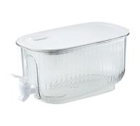 Dispensador de bebidas para frigorífico, dispensador de bebidas transparente de 4 L con grifo y filtro, máquina de elaboración de cerveza fría inclinada en la parte inferior