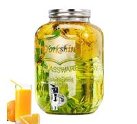 Dispensador de bebidas, recipiente de cristal a prueba de fugas con grifo, recipiente para bebidas con tapa, para buffets de terraza, viajes, cumpleaños, Navidad, bodas, Acción de Gracias