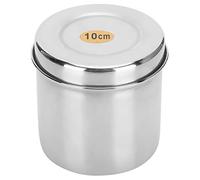 Dispensador de bola de algodón de acero inoxidable con tapa, botes de almacenamiento de metal de 3.9 pulgadas para bolas de algodón médico organización