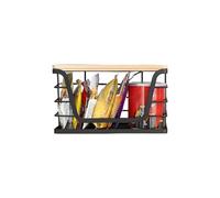 Dispensador de bolsas de basura genérico | de almacenamiento de alimentos con bandeja de madera, estante de almacenamiento de pared apilable para cocina, sala de estar, inodoro, balcón, cuarto de