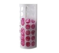 Dispensador de bolsas de plástico Variera, blanco, altura: 45 cm, ancho: 16 cm/16 cm, ideal para guardar cosas como bolsas de plástico, rollo de papel para inodoro o de cocina, guantes y calcetines