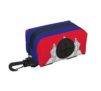 Dispensador de bolsas para excrementos de perro con diseño de bandera de Camboya con cierre de mosquetón