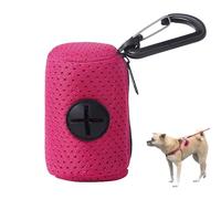 Dispensador de bolsas para excrementos de perros - Dispensador de bolsas para perros con accesorio de correa de tela de malla con cremallera | Soporte para excrementos de perro de gran capacidad,