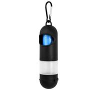 Dispensador de Bolsas para Excrementos de Perros, Soporte para Bolsa de Caca de Caninos, Dog Waste Bags Dispenser con Clip Correa, 1 Rollo Poo Bag, Dispensador de Líquido, para Pasear Perros (negro)