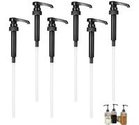 Dispensador de Bomba de Jarabe,Paquete de 6 Bombas Dosificadoras, Bombas Dispensadoras, para Salsa de Ostras, Aceites de Cocina, Loción, Jabones Líquidos, Champú - Negro