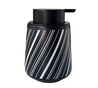 Dispensador de Bomba Dispensador de jabón cerámica con Botella Espuma a Rayas diagonales Bomba Negra for Mano Imprescindibles para el baño(White)
