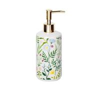 Dispensador de Bomba Prensa en Forma de Flor, Botella vacía, loción, Mano cerámica Dorada for jabón, champú baño Corporal Imprescindibles para el baño