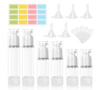 Dispensador de Bomba Sin Aire, 6 Piezas 15ml/30ml/50ml Crema Dispensador Bomba Botella VacíA, Botellas de VacíO de Viaje para Llenar con EspáTula Adhesiva