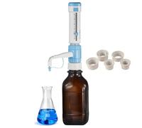 Dispensador de botella de laboratorio, presión máxima de 500 mbar, viscosidad máxima de 500 mm²/s, ideal para disolventes y líquidos, solución dispensadora de alto rendimiento