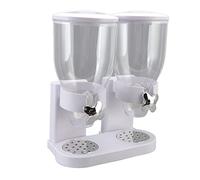 Dispensador de Cereal con Contenedores Dobles, Capacidad 7L, ABS, Operación Giratoria Hermética - Conserva Frescura Hasta 45 Días, Ideal para Cocina y Almacenamiento de Alimentos (Blanca)