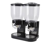 Dispensador de Cereal con Contenedores Duales, ABS, Hermético, Capacidad Total 7L, Operación de Giro - Preservación de Frescura Hasta 45 Días, Distribución Uniforme para Cocina (negro)