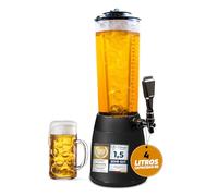 Dispensador de cerveza de 4,0L Dispensador de bebidas Cult Beer Tower con refrigerador de 1,3L (Negro)