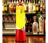 Dispensador de Cerveza Dispensador de Bebidas Tipo Torre para Bares, Contenedor Transparente para Bebidas, Portacervezas Alto, Soporte Desmontable con Grifo(Red)
