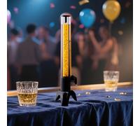 Dispensador de Cerveza Dispensador de Cerveza con Forma de Jirafa para Bebidas. Torre de Bebidas Iluminada con Báscula y Tubo de Hielo Extraíble. Dispensador de Cócteles y Licores(Black,3 L)