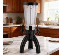 Dispensador de Cerveza Dispensador de Cerveza Tipo Torre con Cilindro de Hielo, Dispensador de Cerveza con Forma de Jirafa y 3 Grifos, Torre de Mimosas para Eventos en Casa(Black)