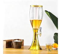 Dispensador de Cerveza Dispensador de Cerveza Tipo Torre de 3 L (100 Oz) con Grifo, Recipiente Dispensador de Bebidas (tipo Torre para Margaritas) para Bares y El Hogar(Gold)
