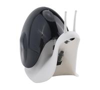 Dispensador de champú de gel de ducha dividido en forma de caracol, contenedor de almacenamiento de 3 compartimentos con boquilla de botón y sello en espiral, 17,5 x 11 x 7,2 cm, negro/blanco/café