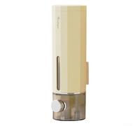 Dispensador de champú para montaje en pared, 450 ml, bomba de jabón líquido recargable para acondicionador de gel de ducha, fácil llenado amarillo (amarillo leche)