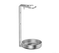 Dispensador de champú y acondicionador con sistema de montaje en pared que combina depósito ABS y base de acero inoxidable (soporte plateado)