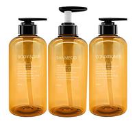 Dispensador de champú y acondicionador Recargable en Paquete de 3, dispensador de jabón vacío de plástico para la Ducha, Conjunto de dispensador de Bomba de Botella de Lavado de Cuerpo