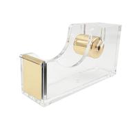 Dispensador de cinta acrílica, soporte transparente antideslizante para rollo de cinta de escritorio para artes, escuela, hogar y oficina [dorado]