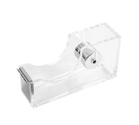 Dispensador de cinta acrílica, soporte transparente antideslizante para rollo de cinta de escritorio para artes, escuela, hogar y oficina [plateado]