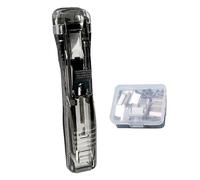 Dispensador de clips de almeja: máquina perforadora de mano, accesorio para de encuadernación de oficina, kit organizador de hojas para álbumes de recortes, guía de alineación de suministros