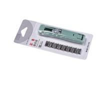 Dispensador de Clips de archivos de con agarre ergonómico, incluye 8 Uds, recambio de abrazadera de de Metal para oficinas, organización de documentos, Clips seguros para niños