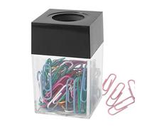 Dispensador de clips de papel, de almacenamiento magnética transparente, organizador de soporte de clip eficiente, estuche de suministros de oficina duradero | Organizador de clips aerodinámico