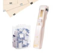 Dispensador de clips portátil que ahorra espacio | Carpeta reutilizable para suministros de oficina, material escolar, hogar, dormitorio, apartamento