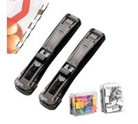 Dispensador de Clips Sujetapapeles | Resistente, Diseño Ergonómico para Oficina | 2 Unidades Grapadora de Pinzas Manual,para aulas, hogares, salas de estudio y reuniones, profesores, estudiantes,