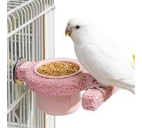 Dispensador de Comida para pájaros de Jaula | con Percha para Jaula, para alimentación por cacatúas, Apto para Canarios, conuros, periquitos, cacatúas, calopsitas inseparables