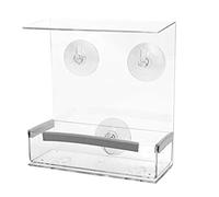 Dispensador de comida para pájaros para mascotas, comedero para loros, bandeja transparente para semillas, contenedor de comida para pájaros, accesorios para jaula de pájaros pequeños