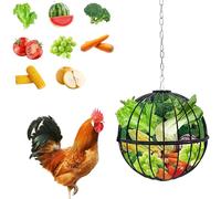 Dispensador de comida para pollos colgante, alimentador automático de metal de altura ajustable, dispensador de alimentos para aves de corral, para granja, cercado al aire libre, jaula y pato